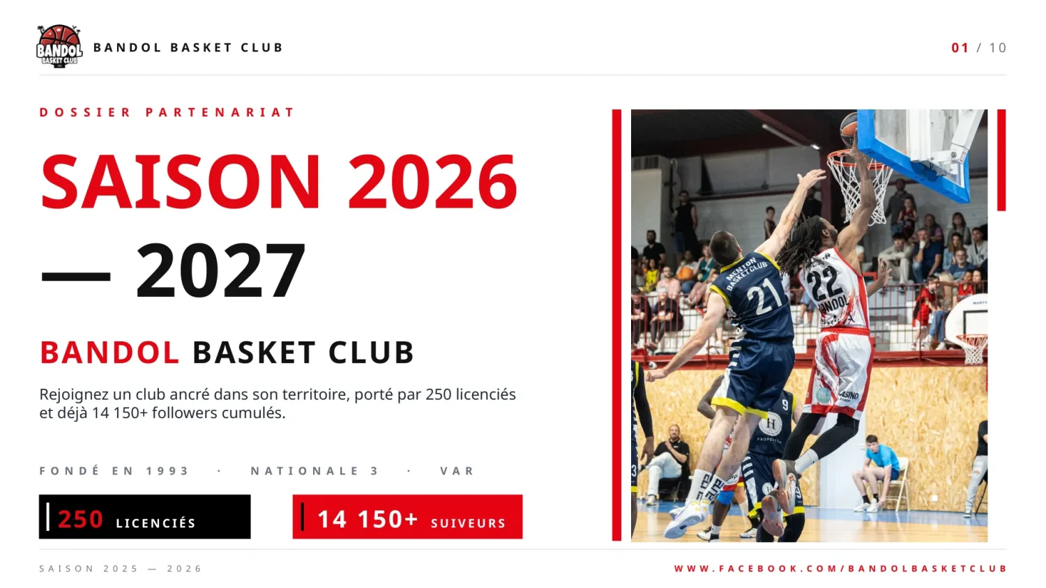 Nouvelle couverture du dossier de partenariat Bandol Basket Club pour la saison 2026-2027
