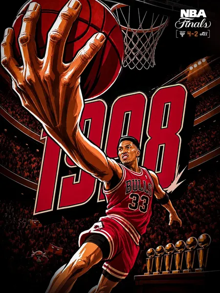 Affiche Chicago Bulls consacrée à Scottie Pippen et au titre NBA 1998.