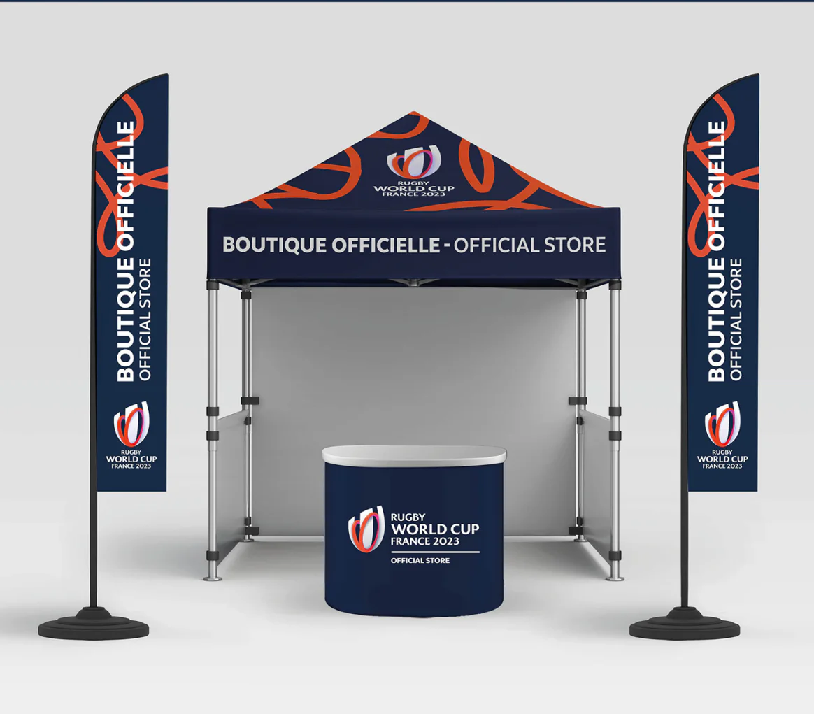 Maquette de boutique mobile Rugby World Cup France 2023